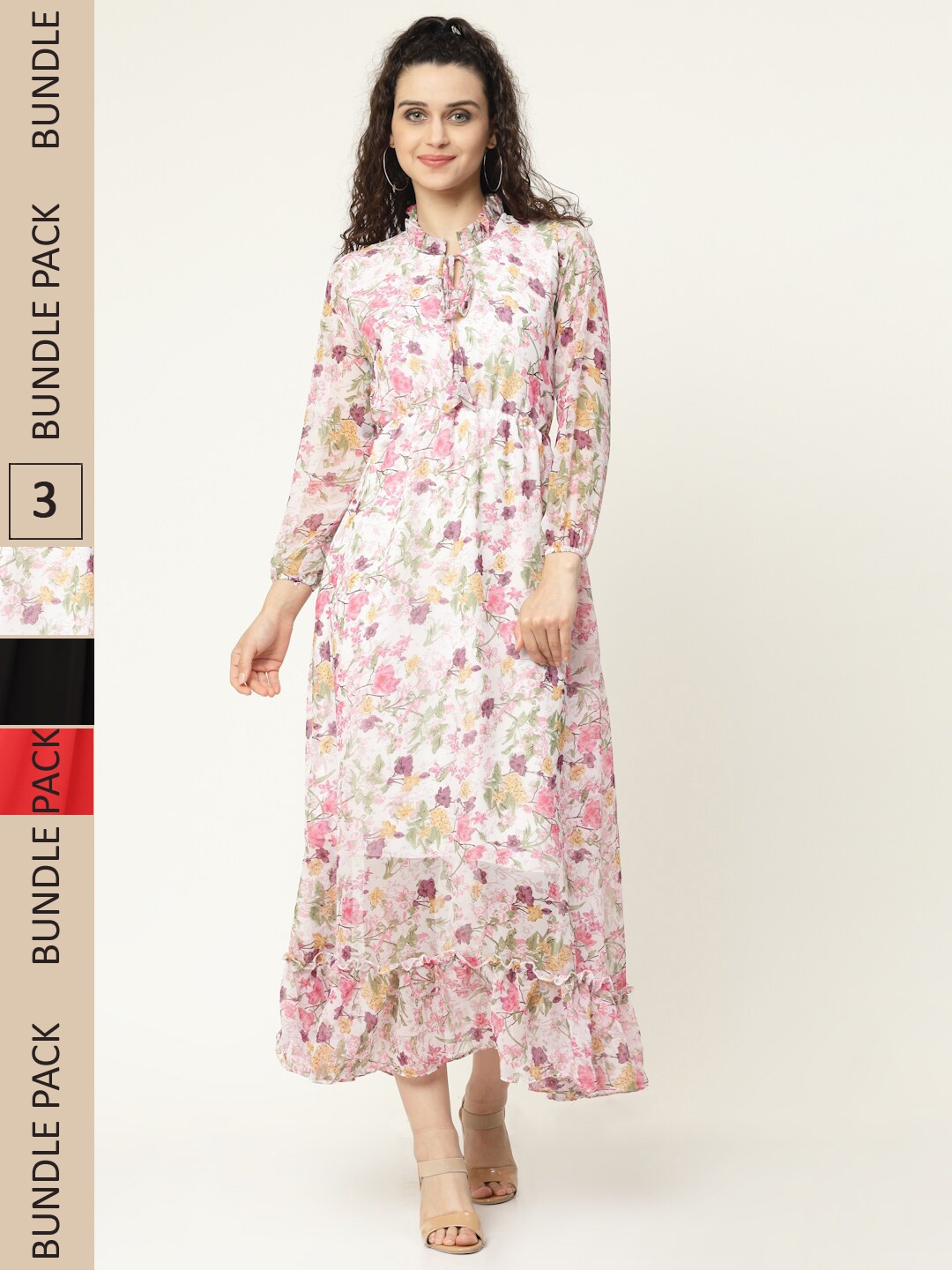 

MISS AYSE Multicoloured Georgette Maxi Maxi Dress, Multi