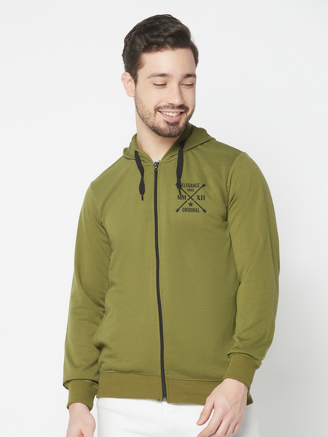 

ELEGANCE Men Hooded Sweatshirt, Olive