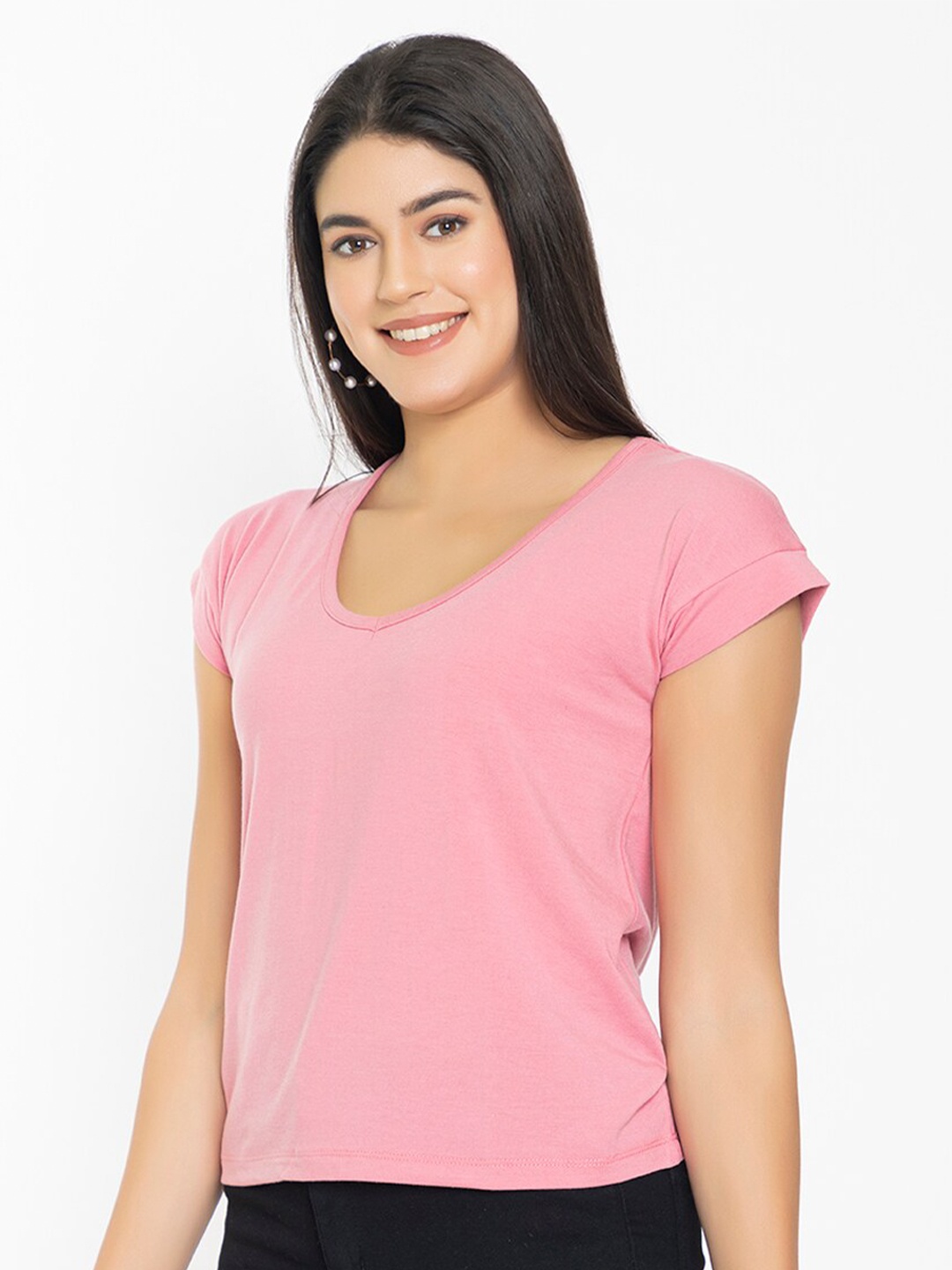 

KEIKO Scoop Neck Top, Pink