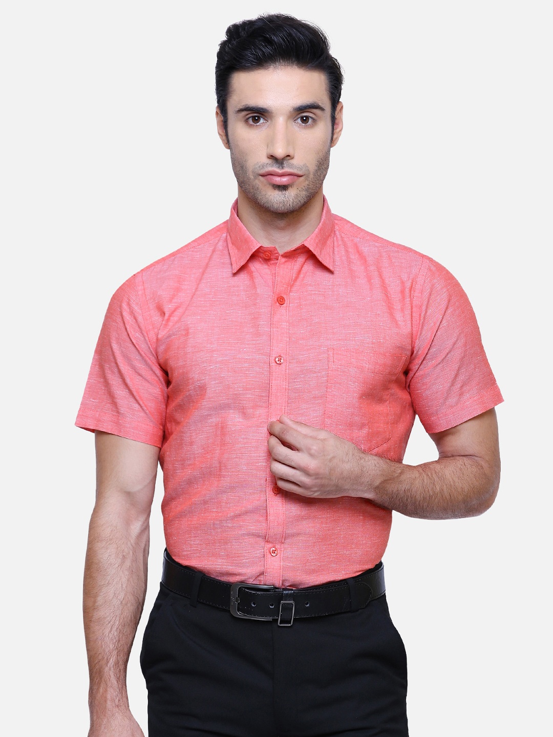 

Southbay Men Smart Tailored Fit Formal Shirt, Pink