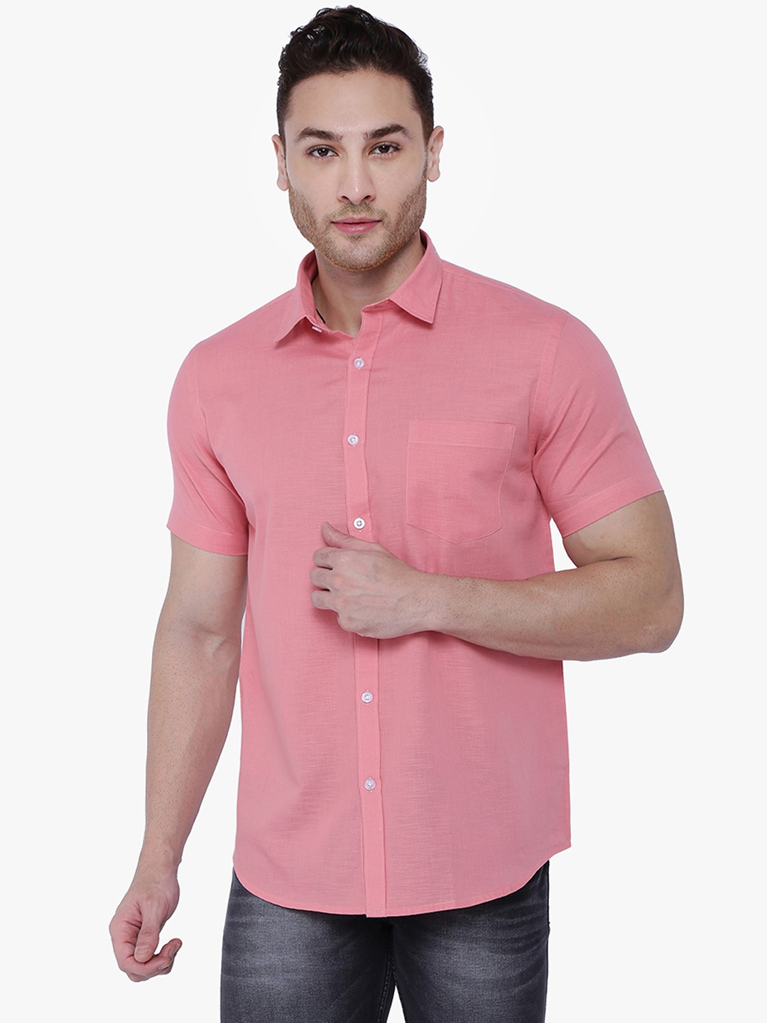 

Southbay Men Smart Tailored Fit Formal Shirt, Pink