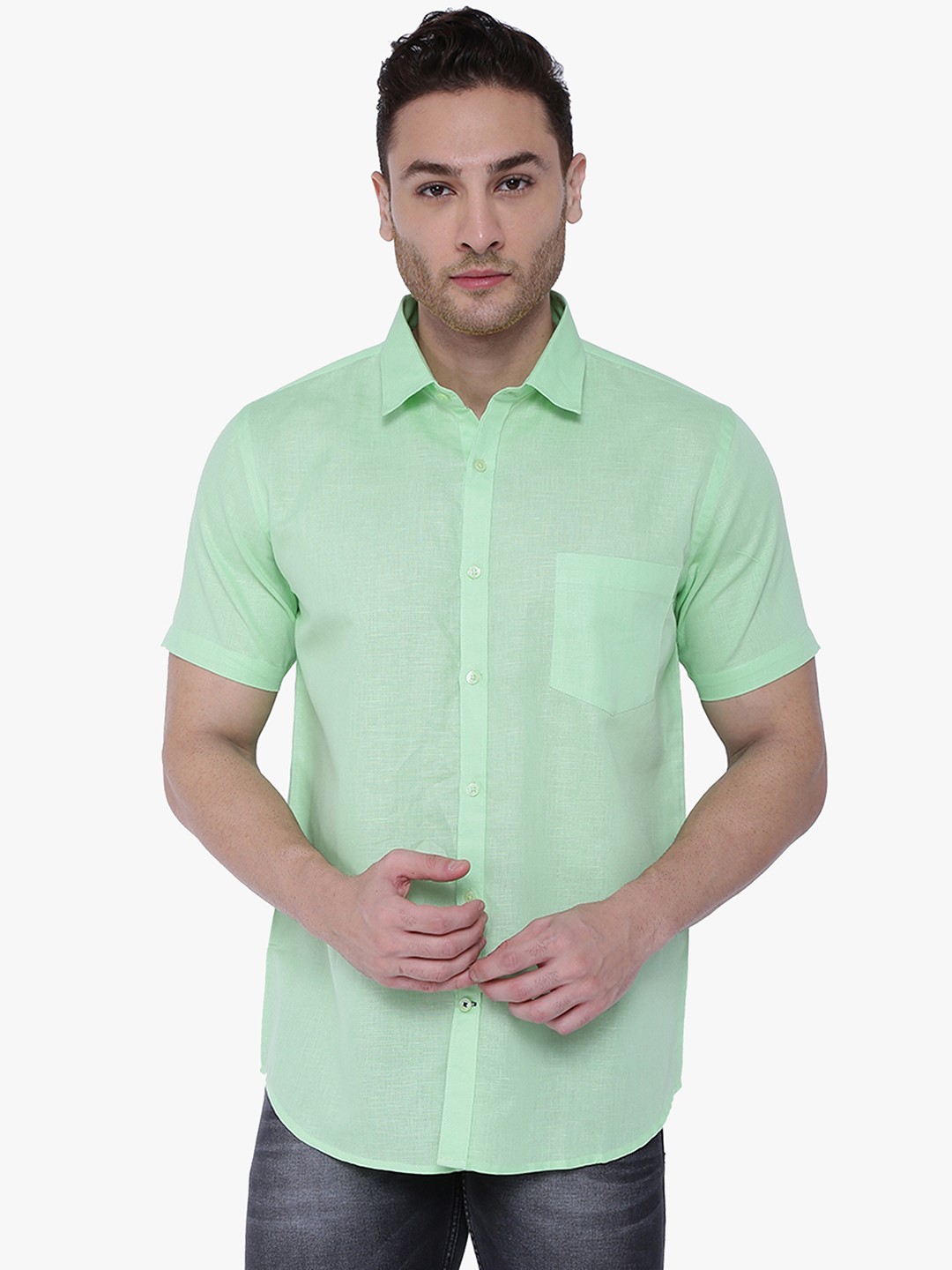 

Southbay Men Smart Tailored Fit Formal Shirt, Green