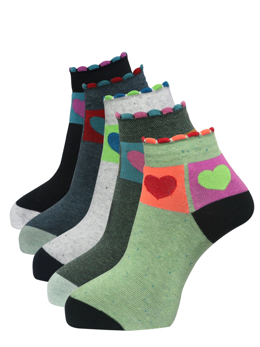 

Dollar Socks Women Pack Of 5 Assorted Cotton Ankle-Length Socks