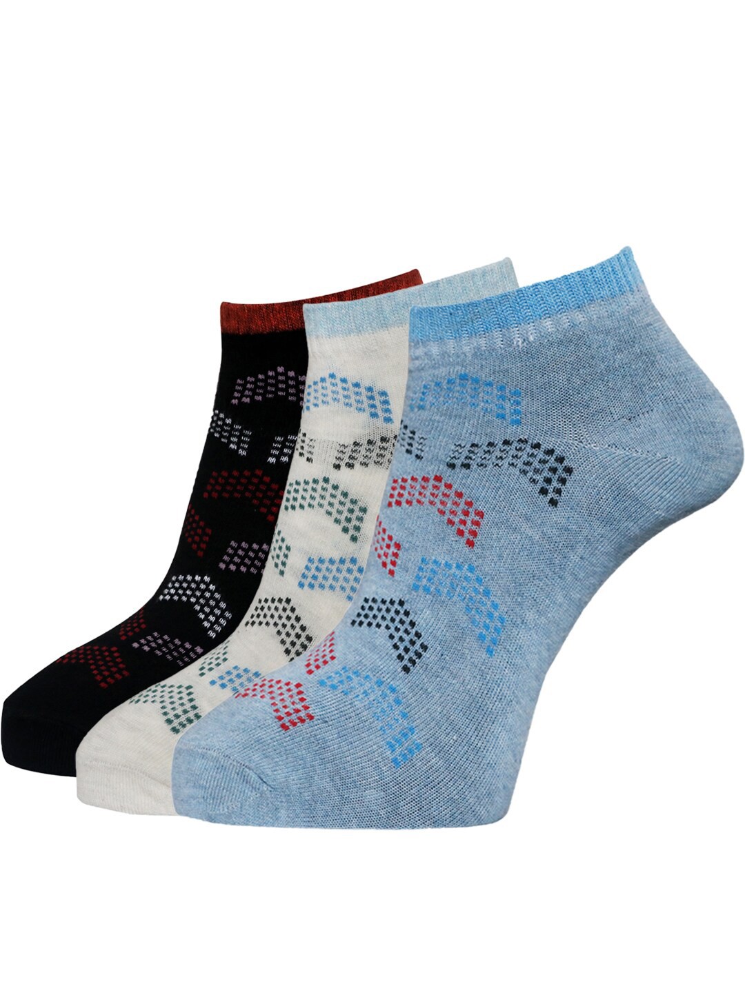 

Dollar Socks Women Pack Of 3 Assorted Cotton Ankle-Length Socks