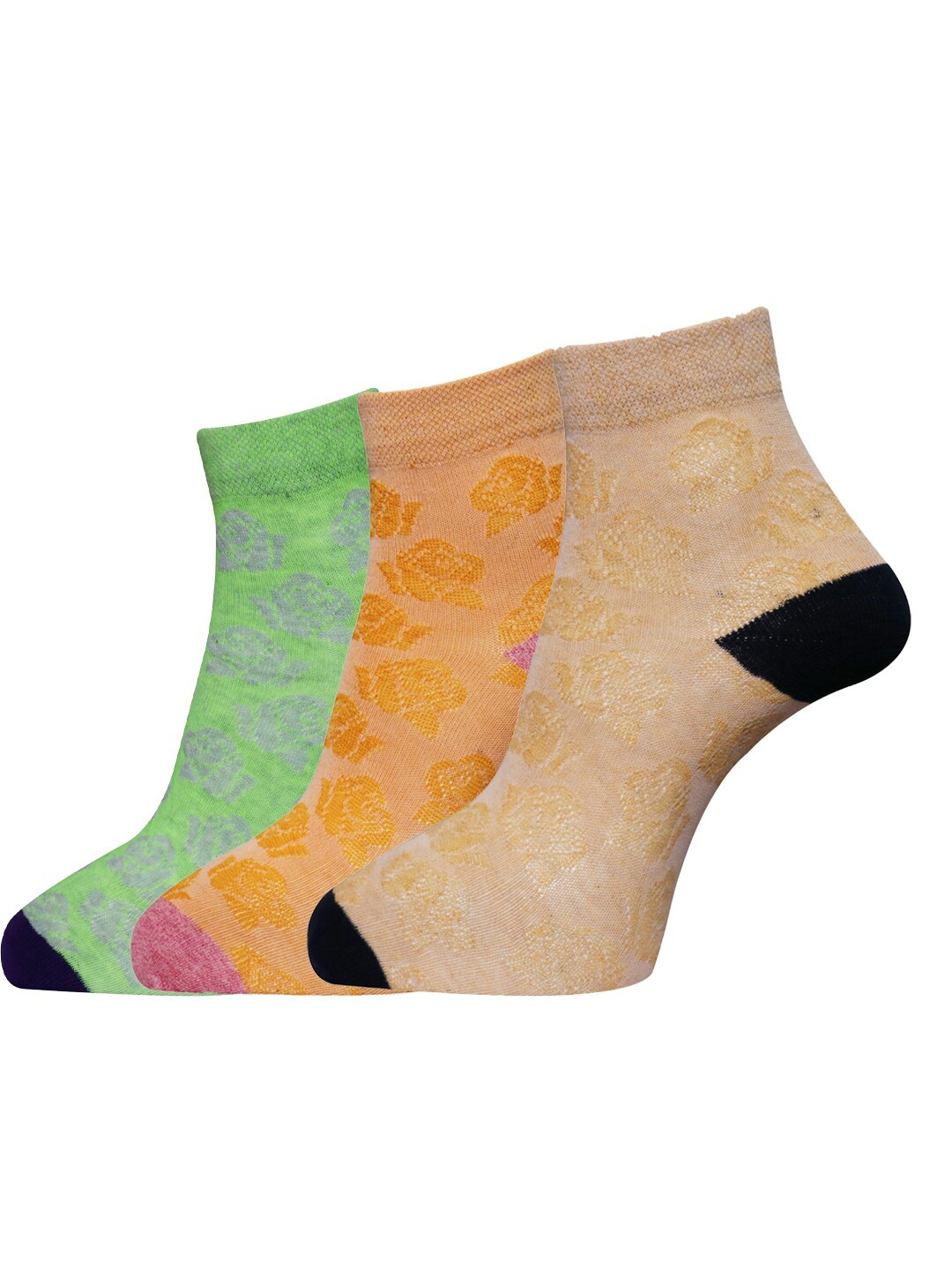 

Dollar Socks Women Pack Of 3 Assorted Cotton Ankle-Length Socks