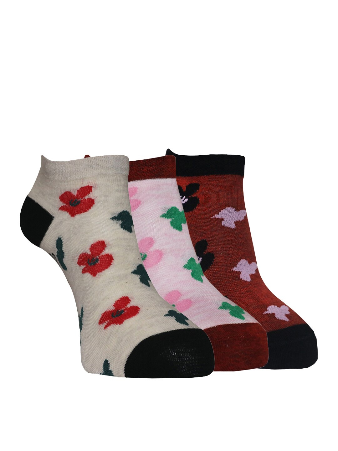 

Dollar Socks Women Pack Of 3 Assorted Cotton Ankle Length Socks