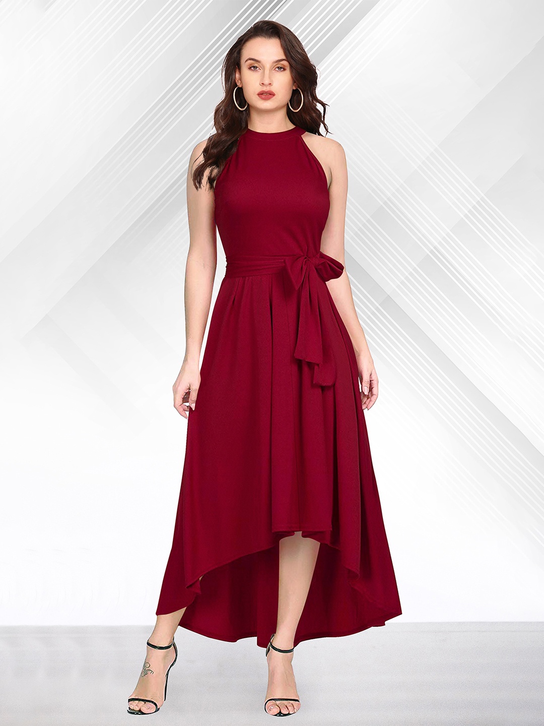 

FAVRIZ Maroon Maxi Dress