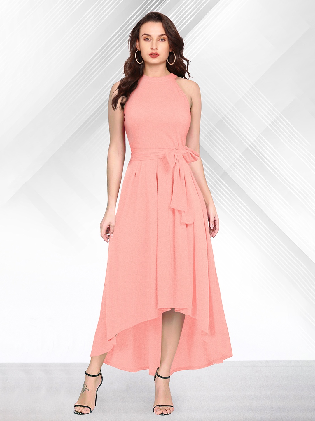 

FAVRIZ Peach-Coloured Maxi Dress