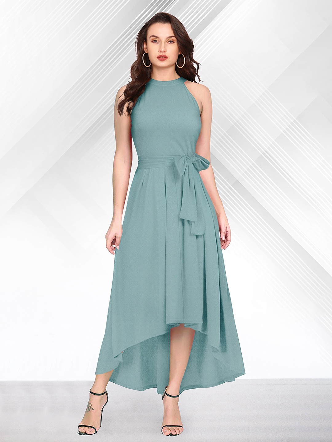 

FAVRIZ Turquoise Blue Maxi Dress