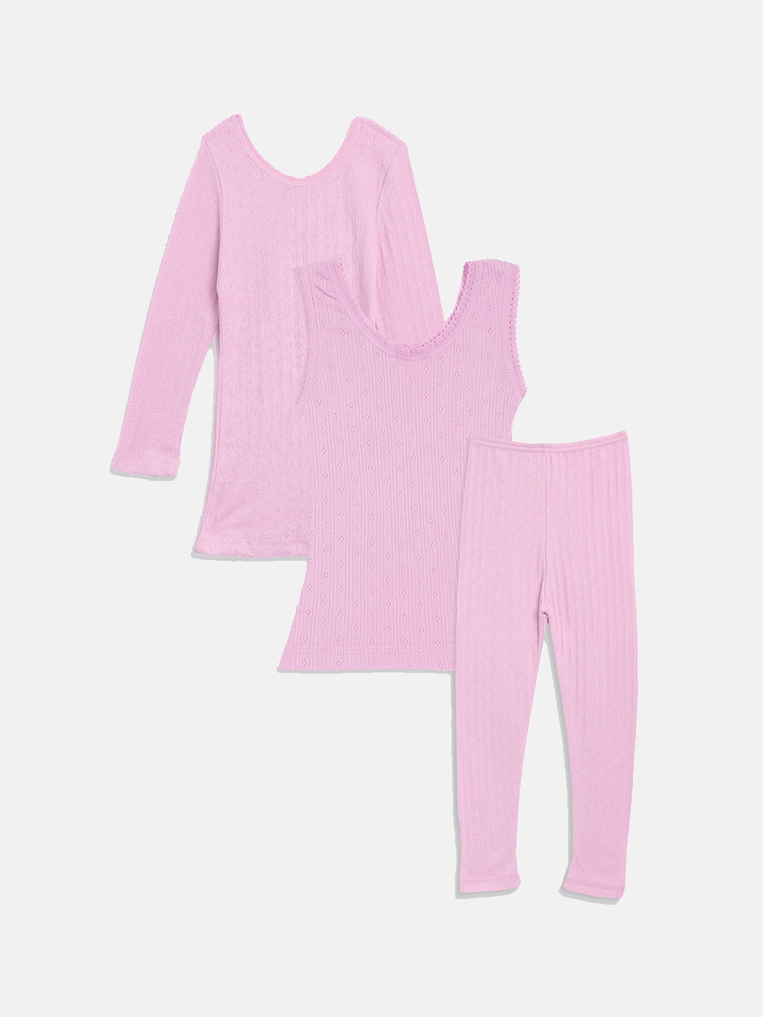 

Kanvin Girls Striped 3-Piece Thermal Set, Pink