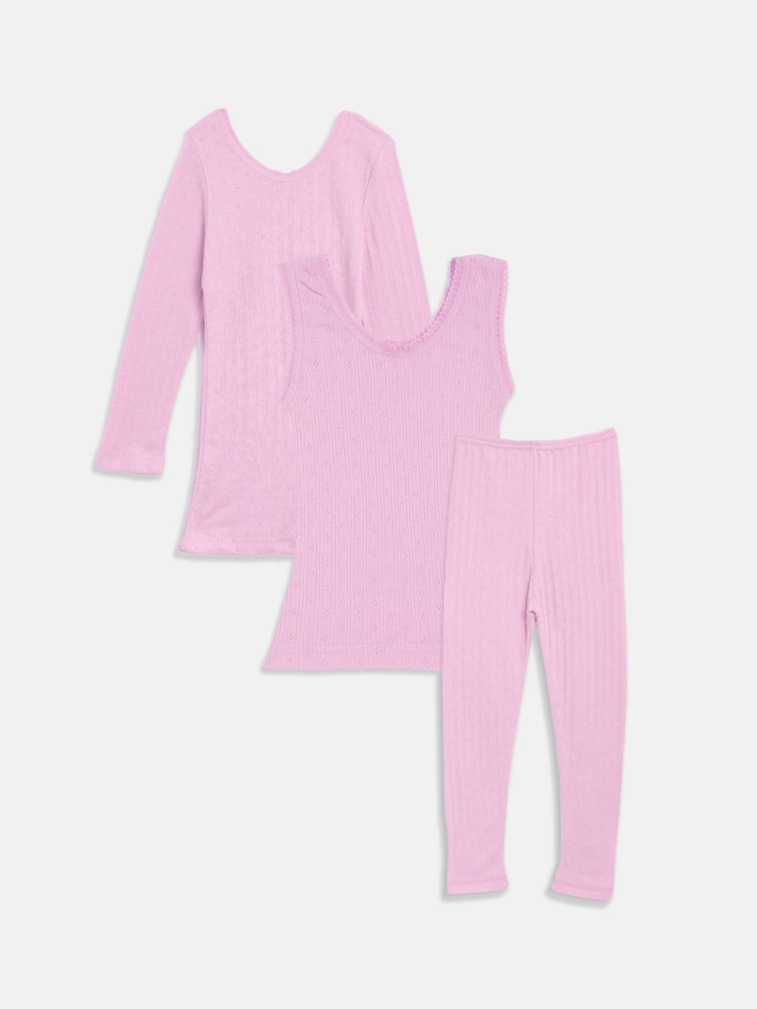 

Kanvin Girls Striped 3-Piece Thermal Set, Pink