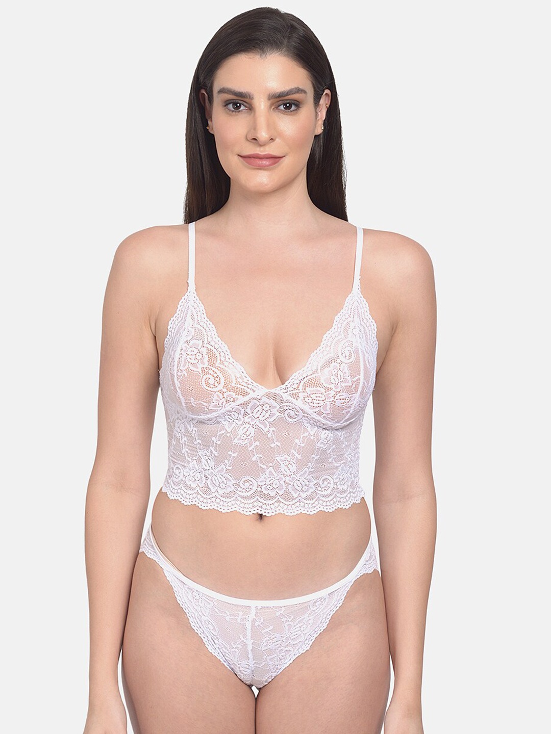 

mod & shy Women Self-Design Lingerie Set MS367New-32A, White