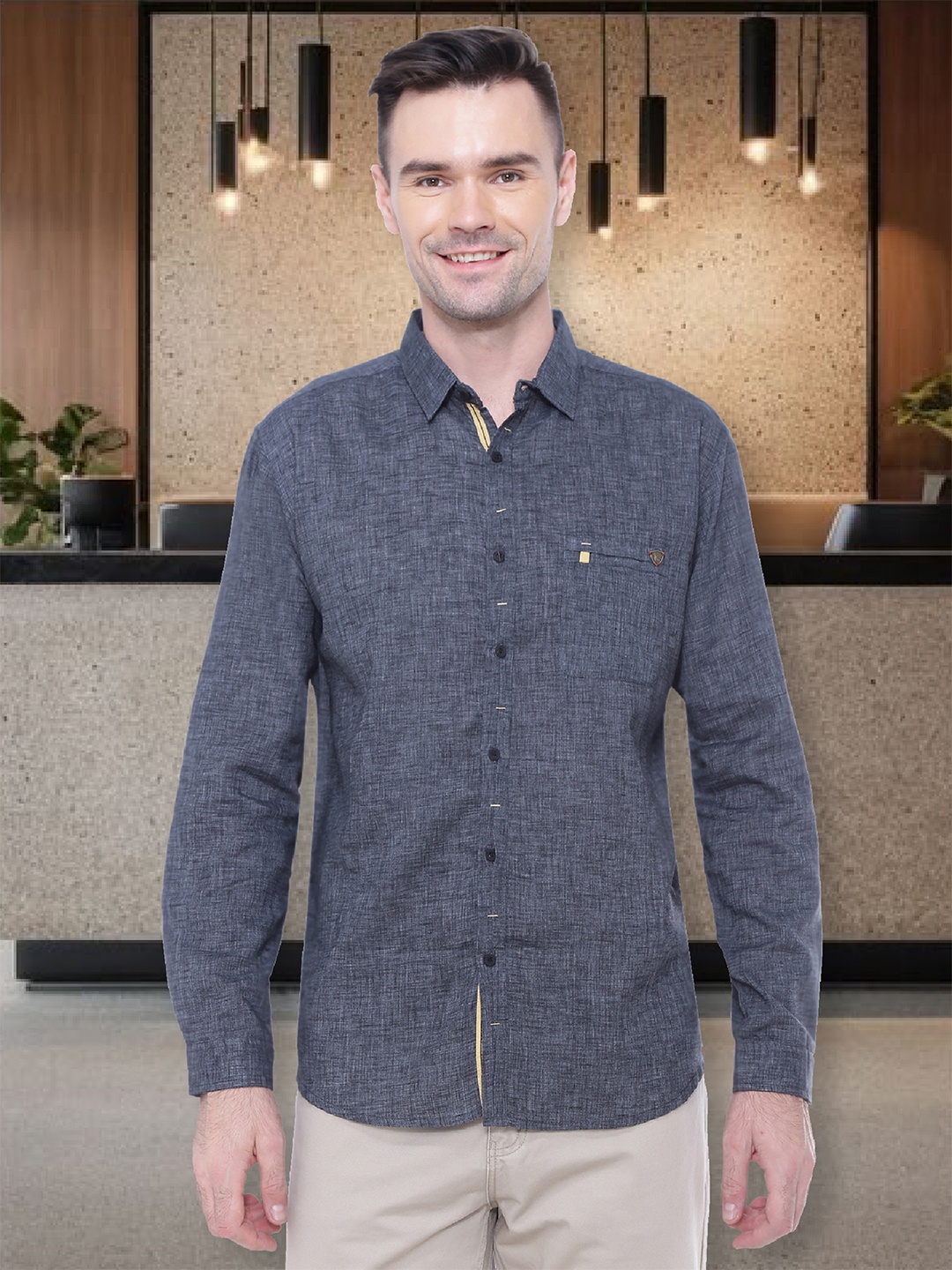 

Kuons Avenue Smart Slim Fit Multi Striped Casual Shirt, Charcoal