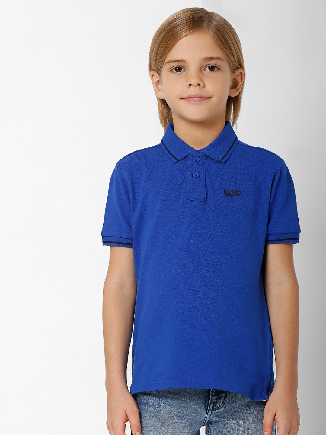 

GAS Boys Polo Collar Slim Fit T-shirt, Blue