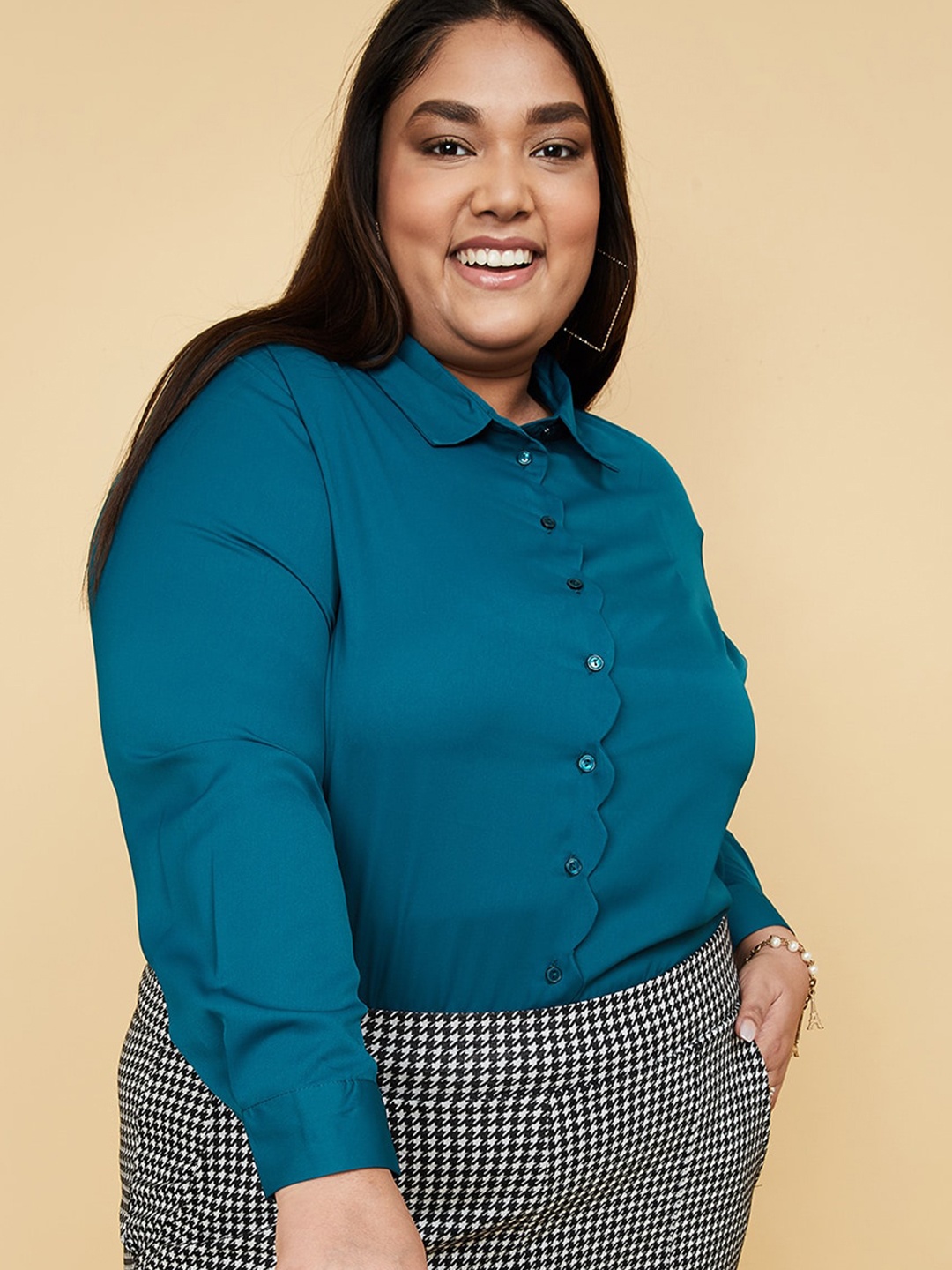 

max Women Plus Size Casual Shirt, Teal