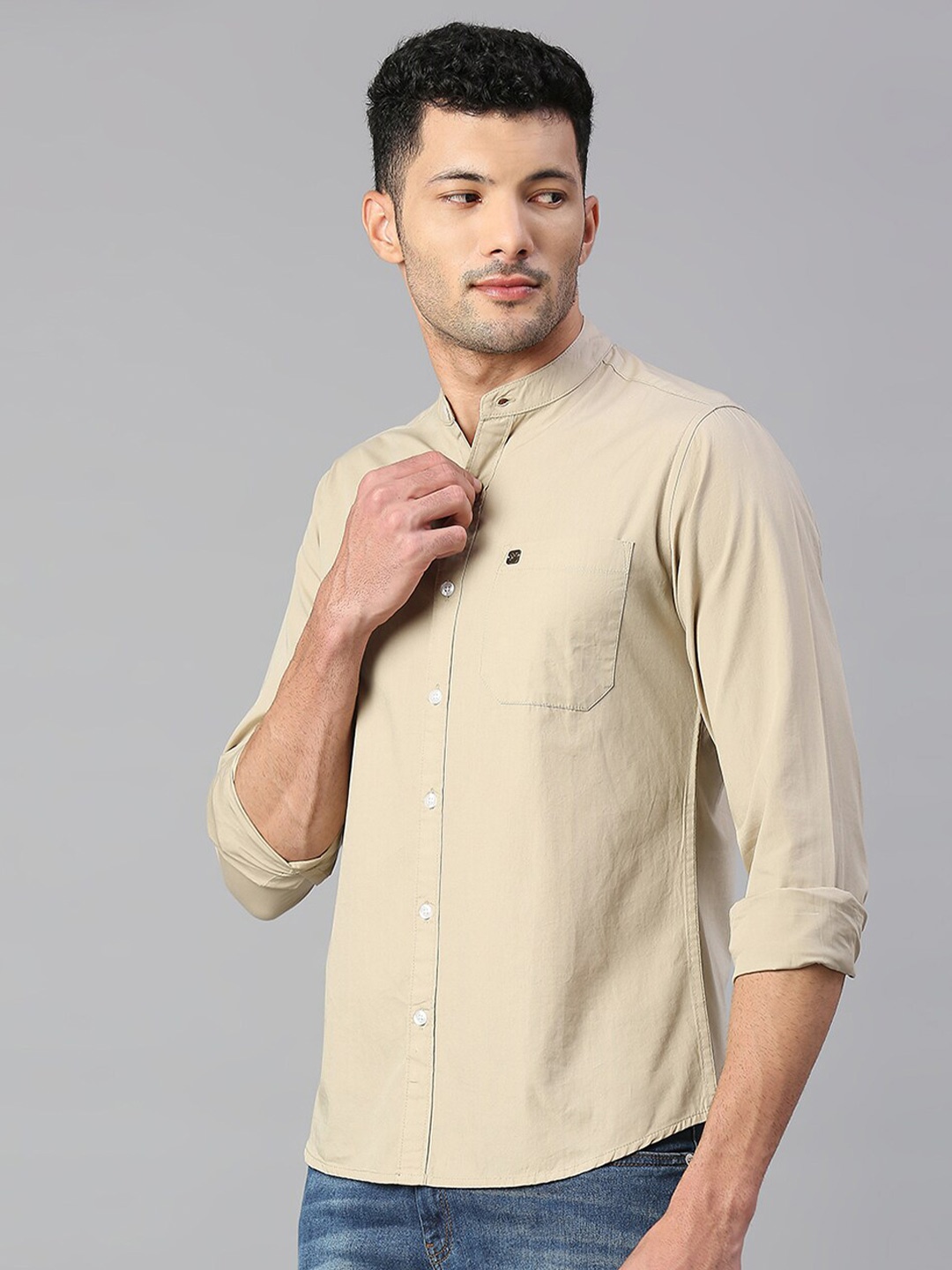 

Hubberholme Men Classic Cotton Casual Shirt, Khaki
