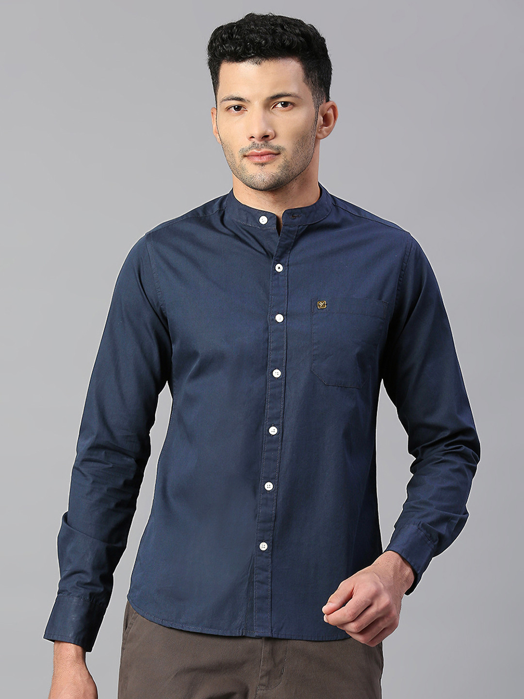 

Hubberholme Men Classic Cotton Casual Shirt, Navy blue