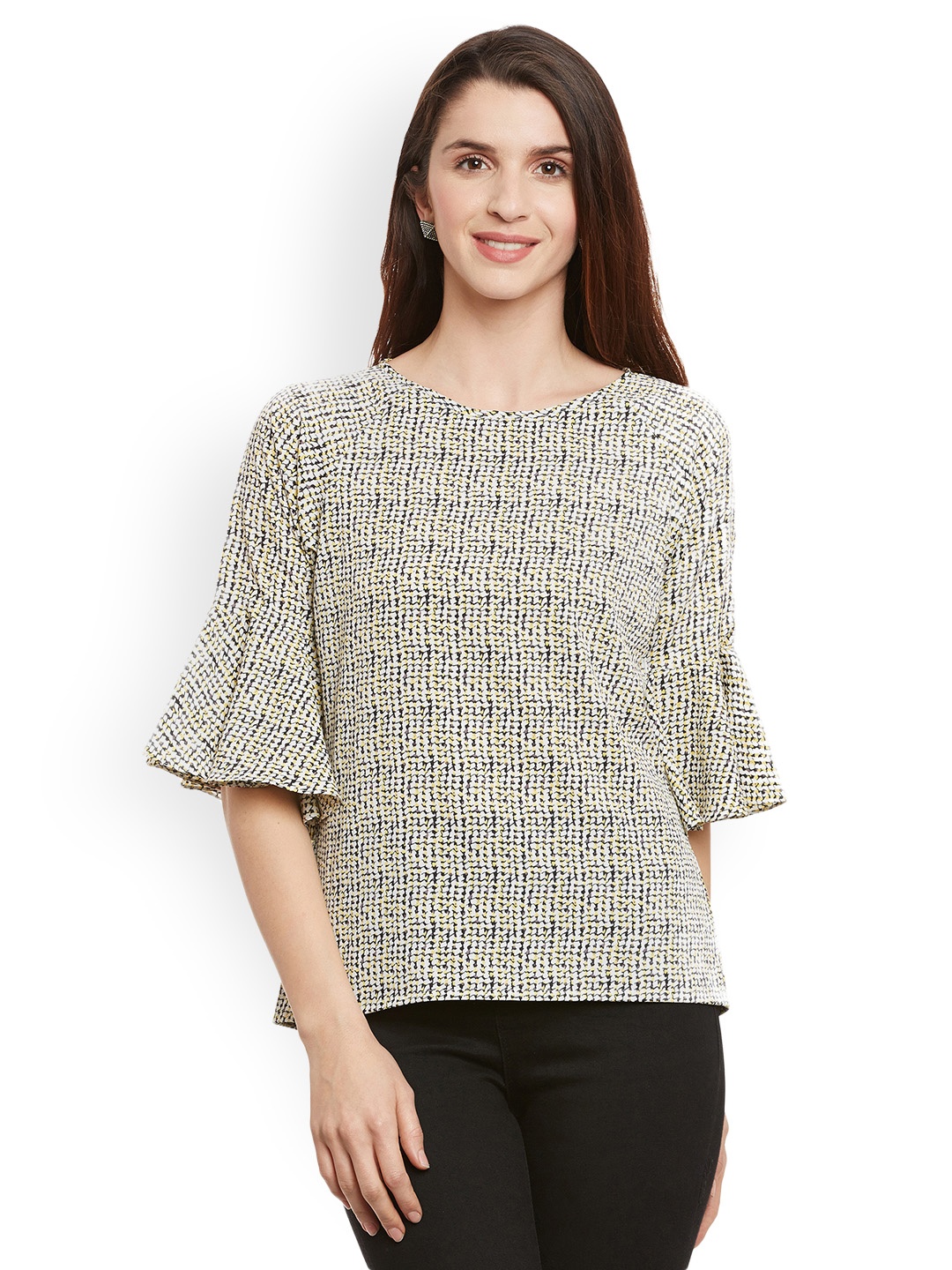 Miss Chase Women Multicoloured Printed Styled Back Top, Multi