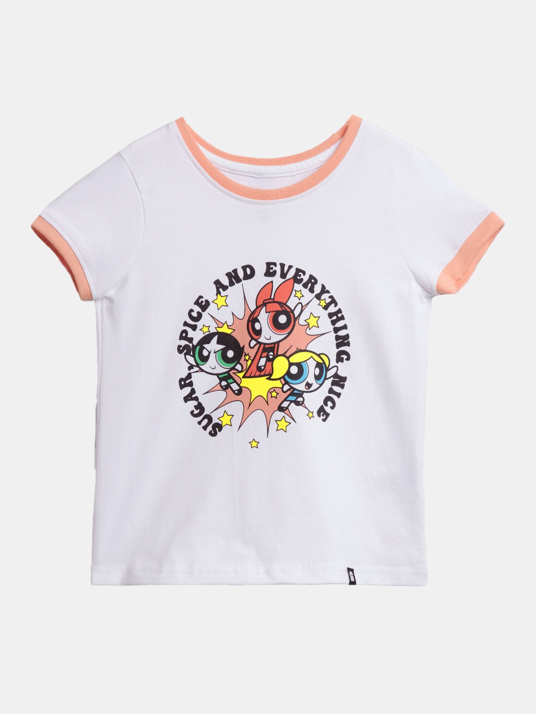 

The Souled Store Girls Printed Pure Cotton T-shirt, White