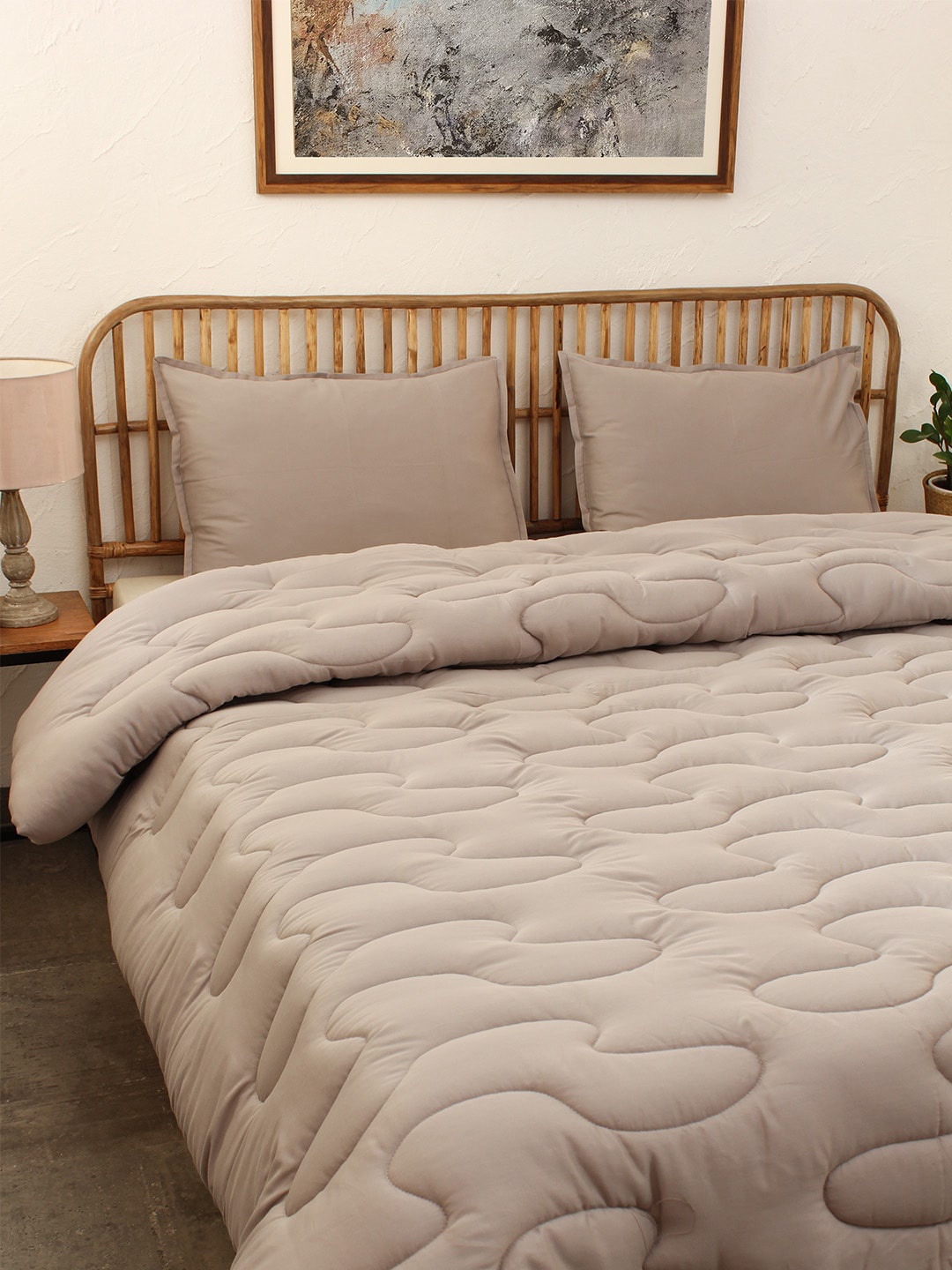 

House This Grey Geometric Mild Winter Cotton Double Bed Comforter