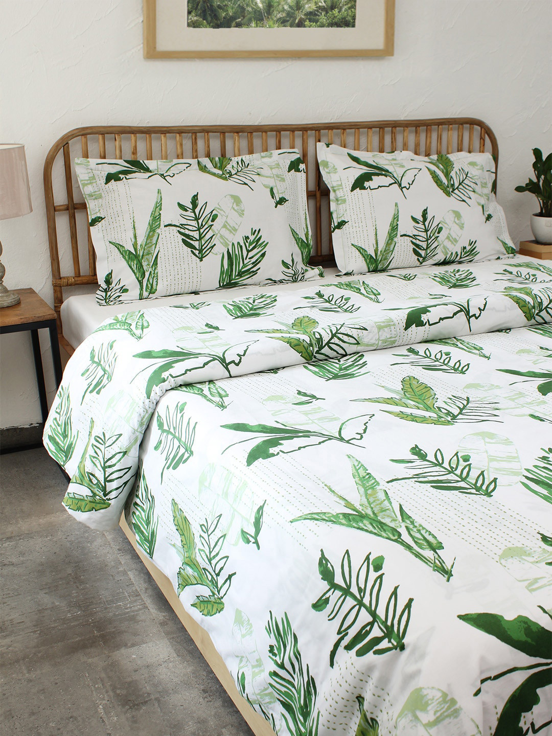 

House This Green & White Floral Mild Winter Cotton Double Bed Dohar