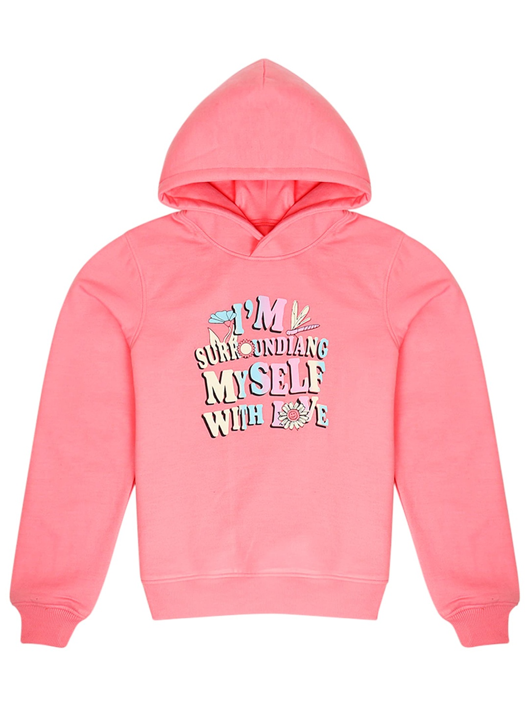 

pspeaches Girls Printed Hooded Sweatshirt, Pink