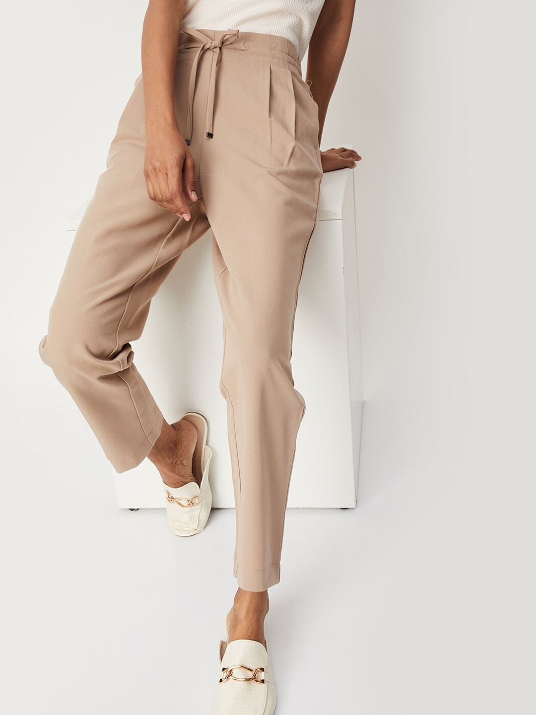 

max Women Regular Fit Trouser, Beige
