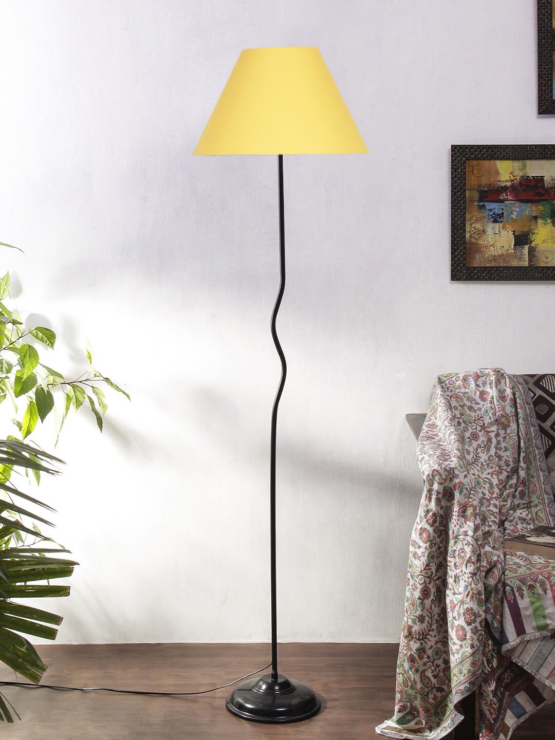 

Devansh Cotton Shade With Iron Frustum Floor Lamp, Yellow