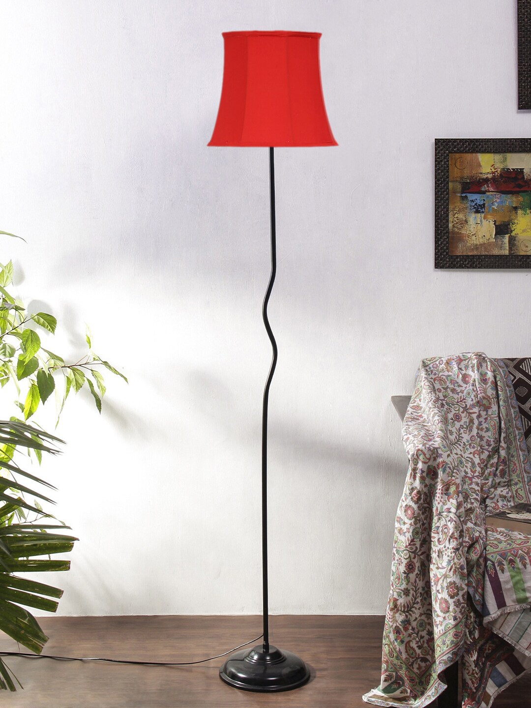 

Devansh Red & Black Cotton Shade Iron Floor Lamps