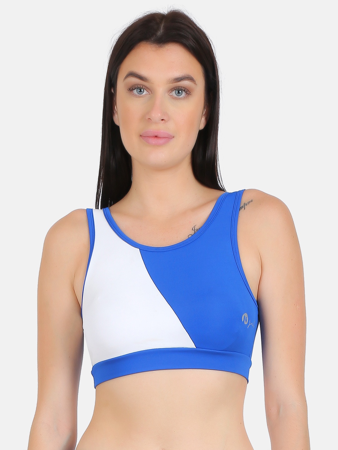 

N-Gal Colourblocked Non Padded Sports Bra NAWB02, Blue