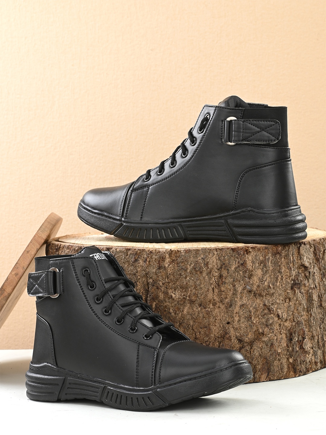 

AfroJack Men Mid-Top Lace-Up Sneakers, Black