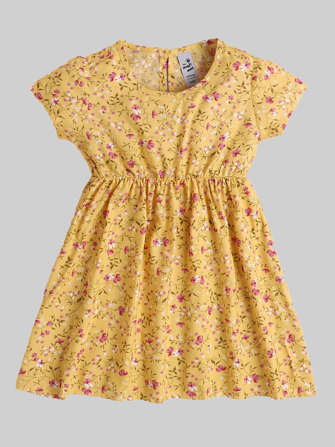

The Magic Wand Girls Floral Printed Dress, Yellow