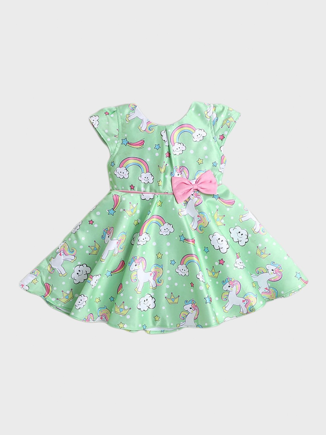 

The Magic Wand Girls Fit And Flare Cotton Dress, Green