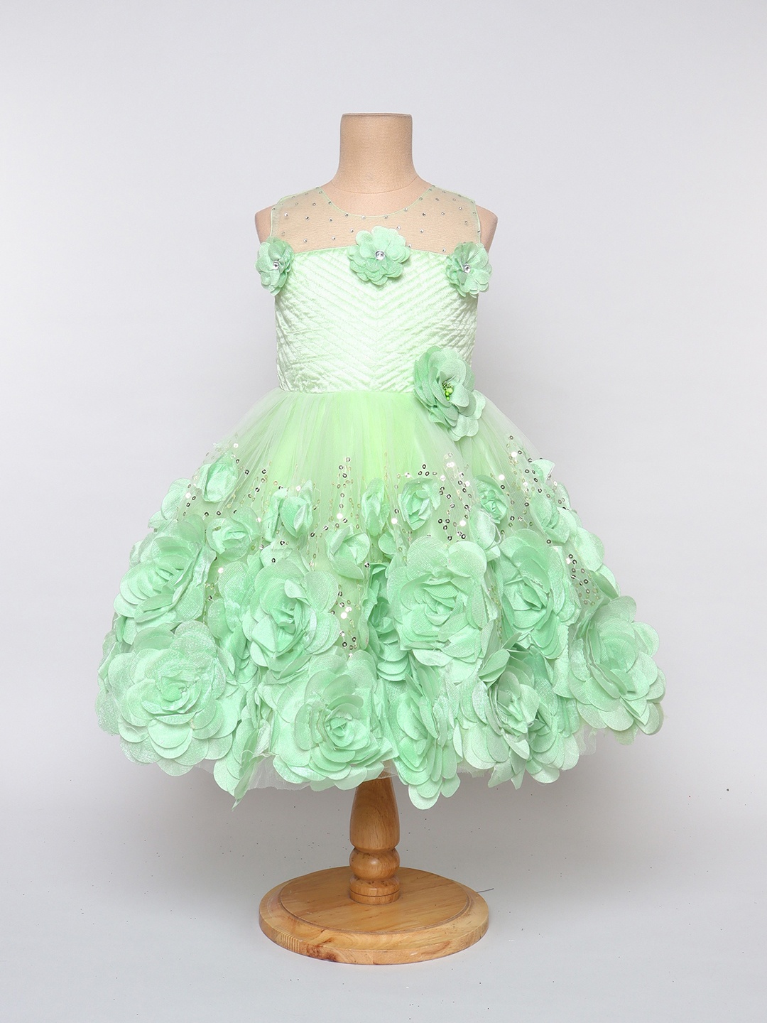 

The Magic Wand Girls Embellished Midi Dress, Green