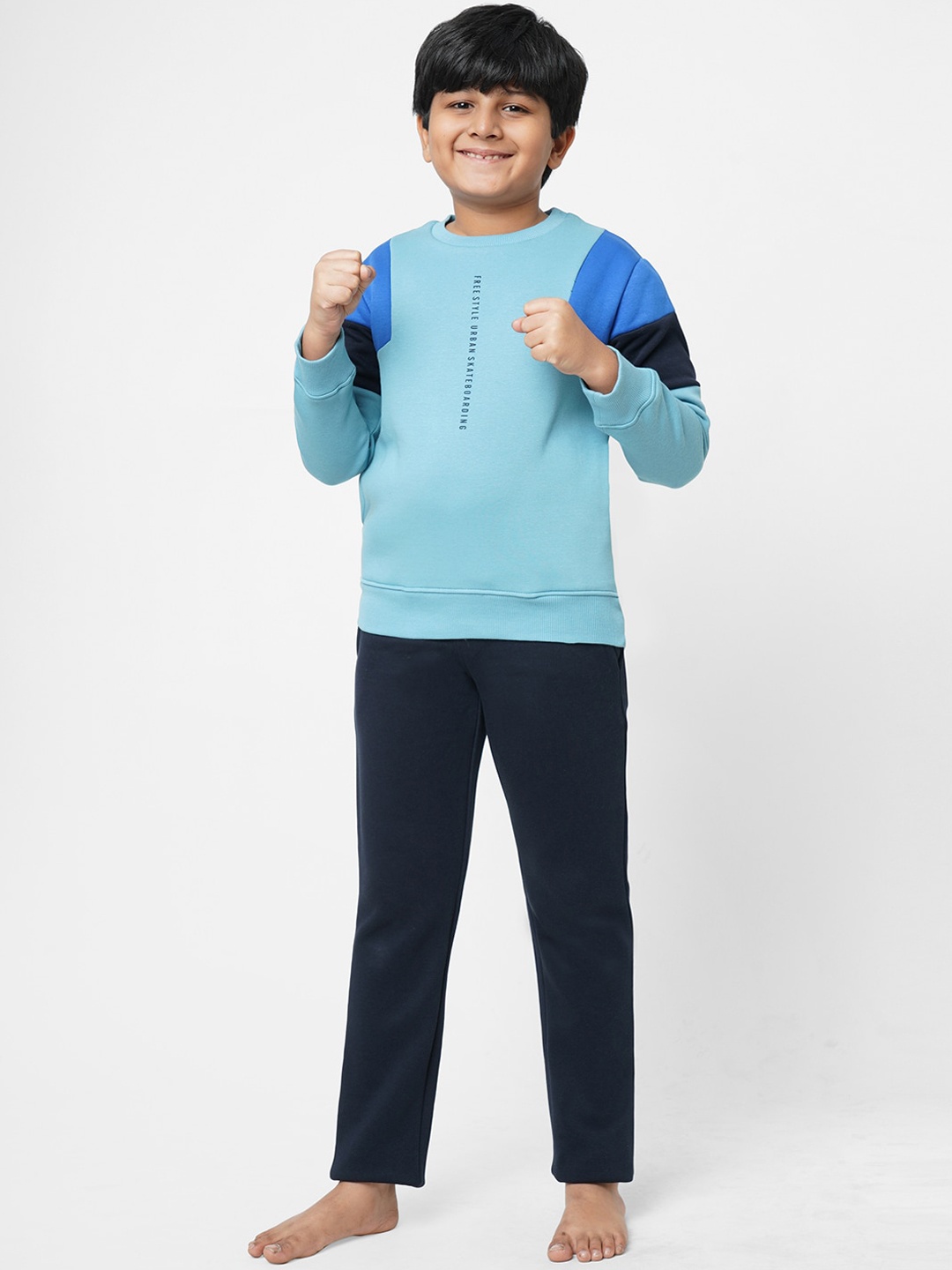 

Sweet Dreams Boys Round Neck Night suit, Blue