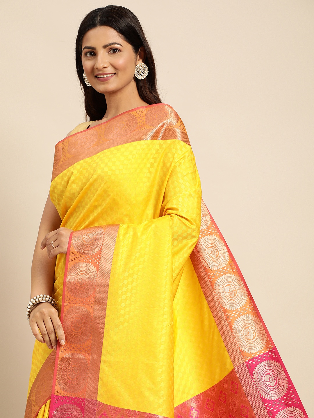 

Pothys Ethnic Motifs Zari Art Silk Saree, Yellow