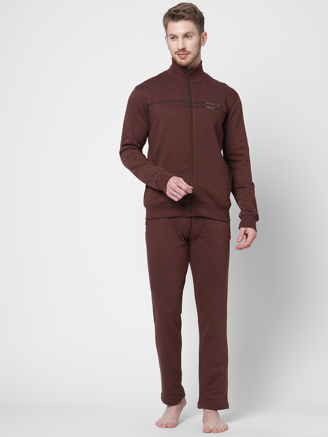

Sweet Dreams Men Round Neck Night suit, Brown