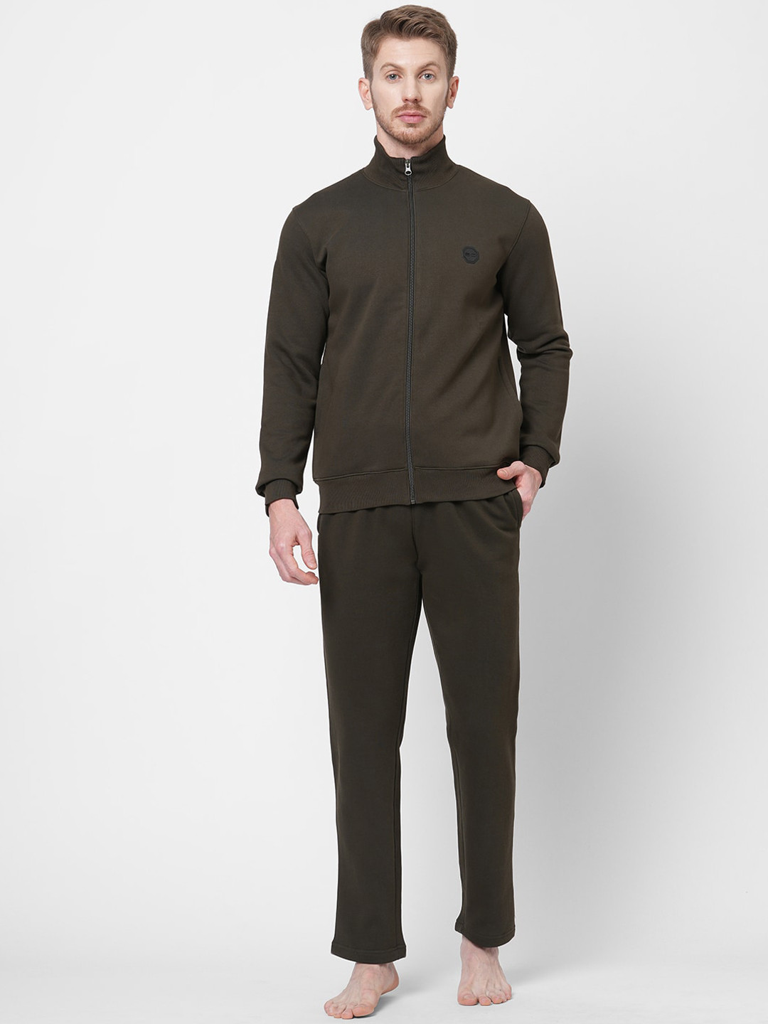 

Sweet Dreams Men Round Neck Night suit, Olive