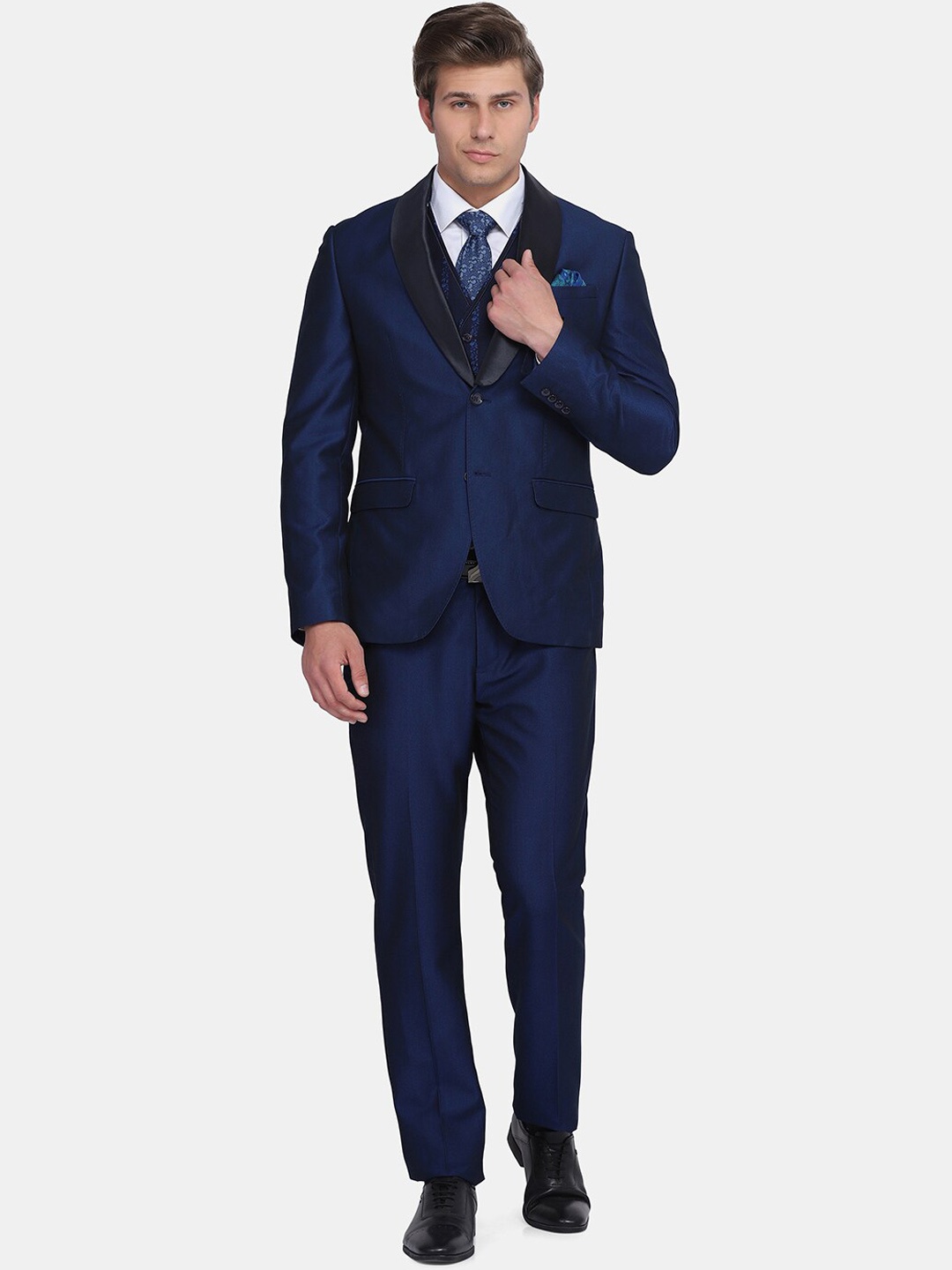 

Blackberrys Men 3 piece Slim-Fit Tuxedo Formal 3piece Suit, Navy blue