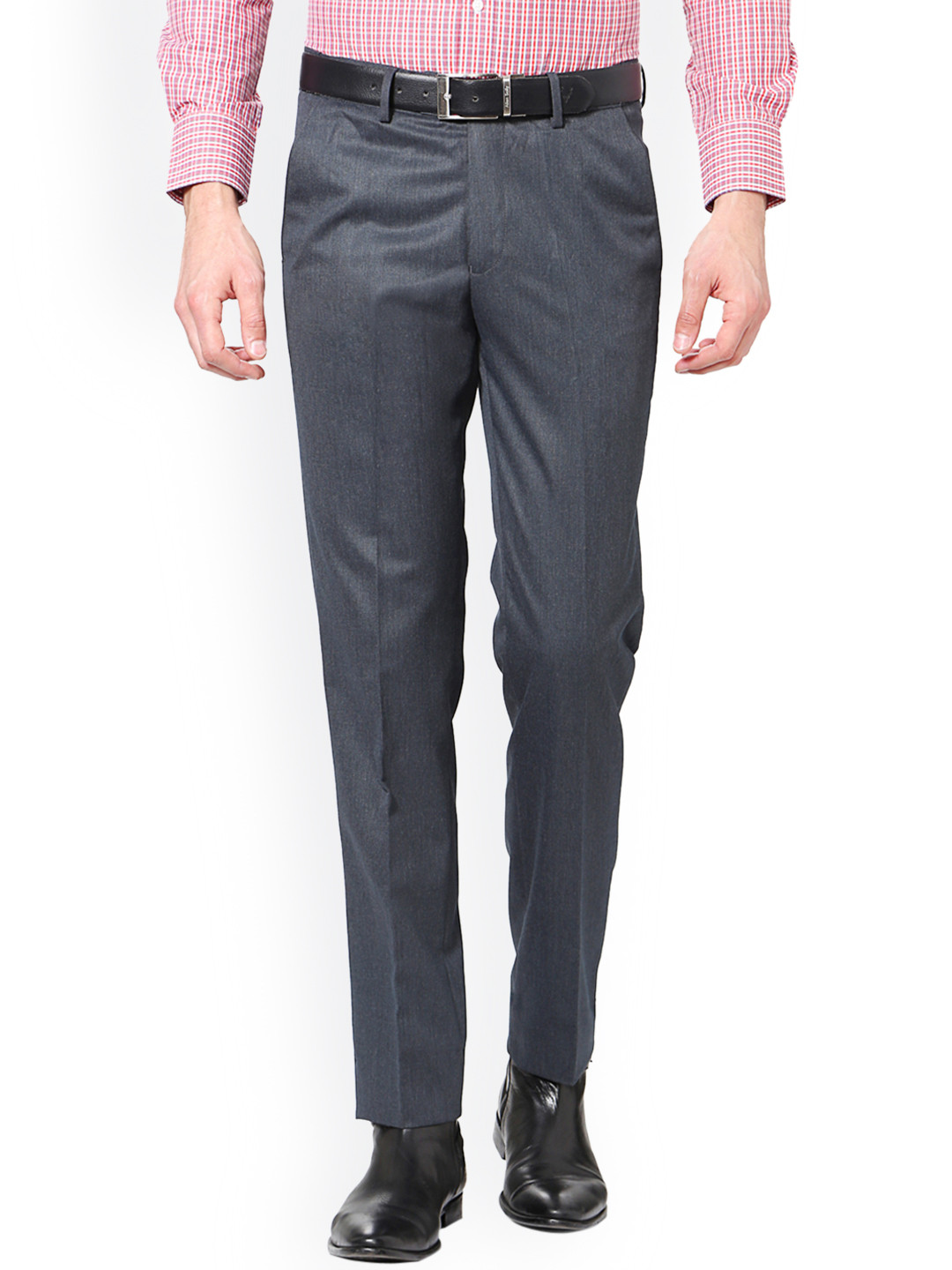 

Peter England Men Grey Slim Fit Solid Chinos