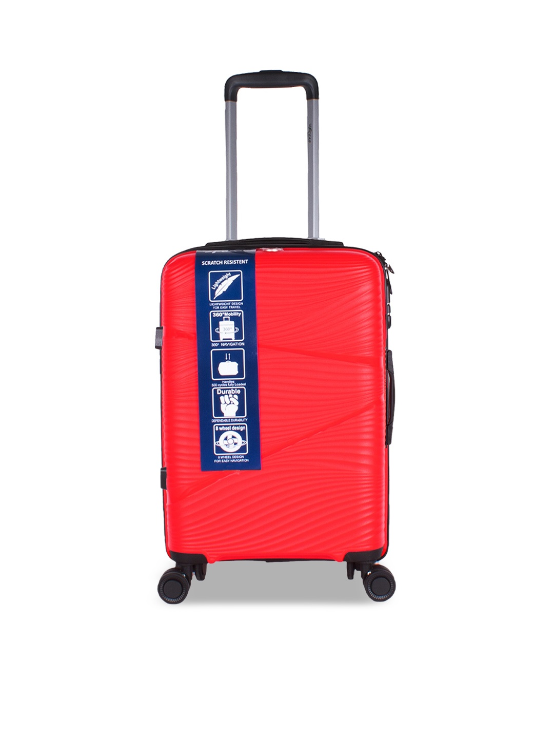

F Gear Textured Hard-Sided Medium Trolley Bag, Red