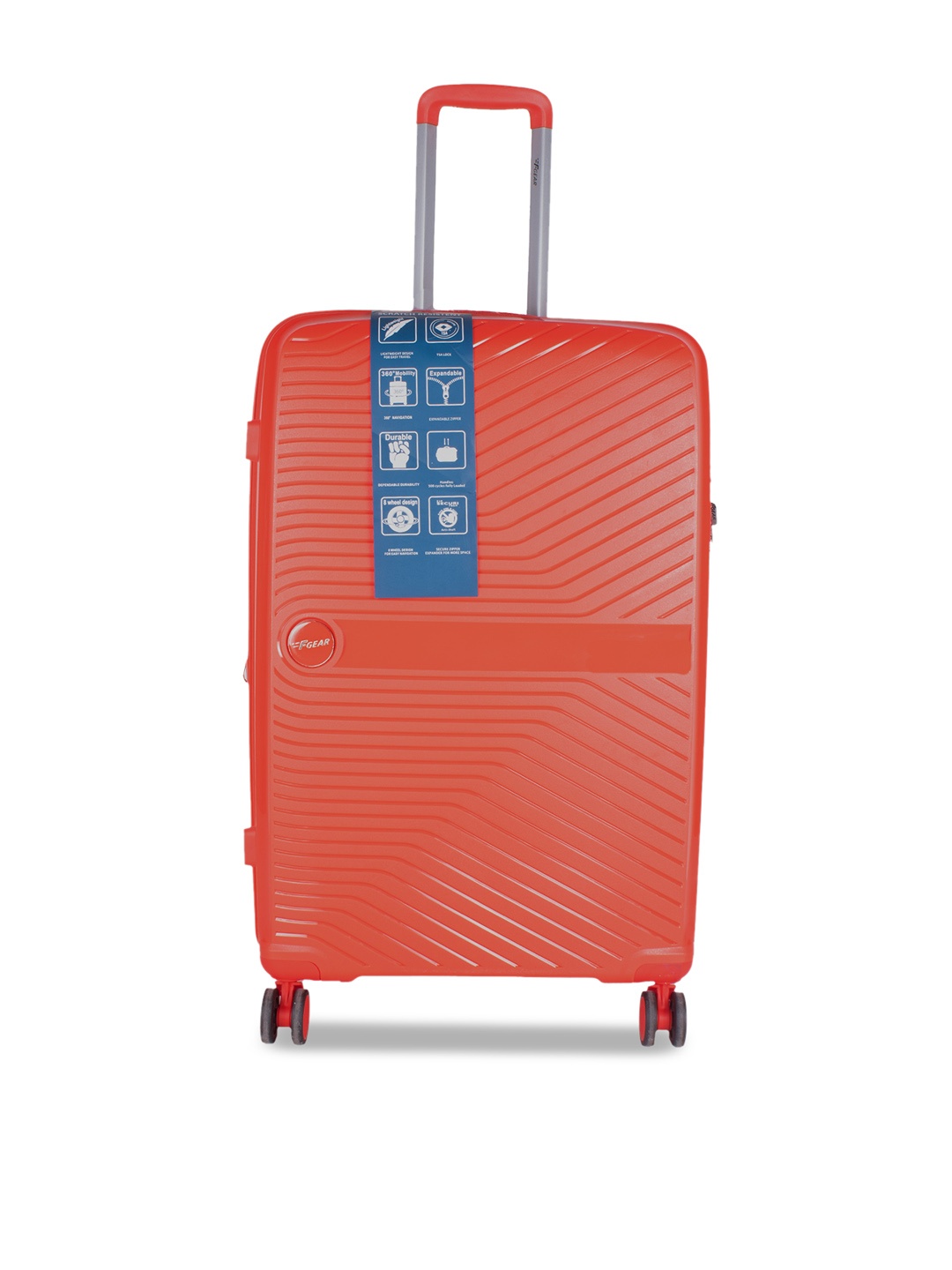 

F Gear Textured Hard-Sided Large Trolley Bag, Red
