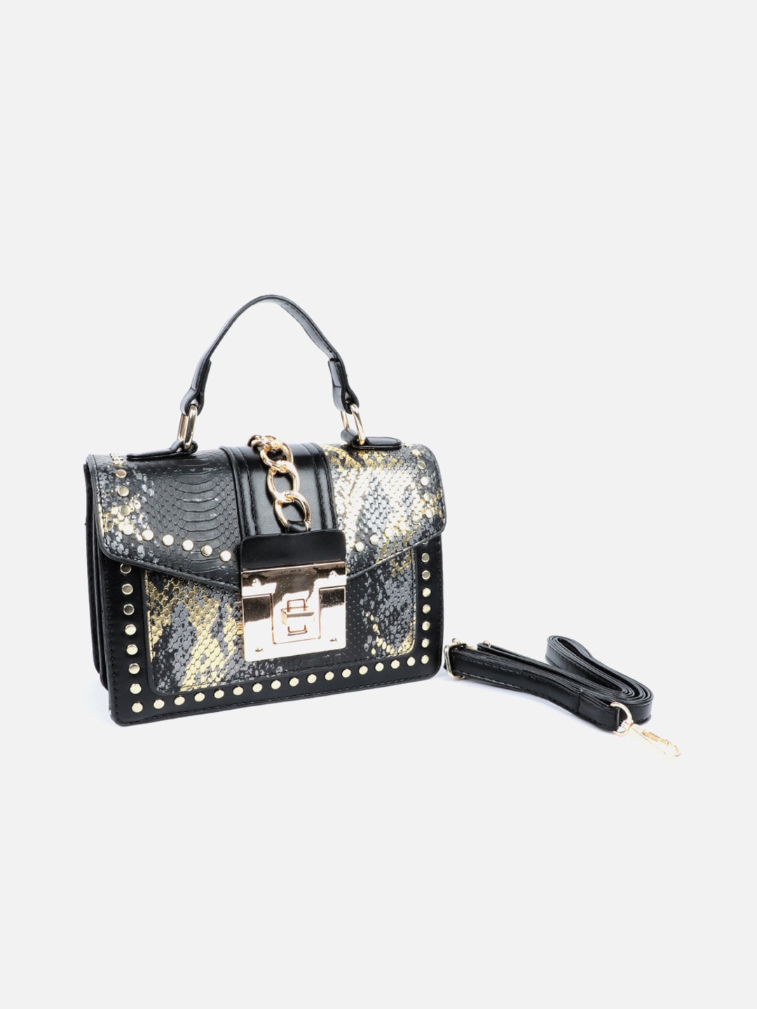 

Carlton London Embellished Structured Satchel, Black