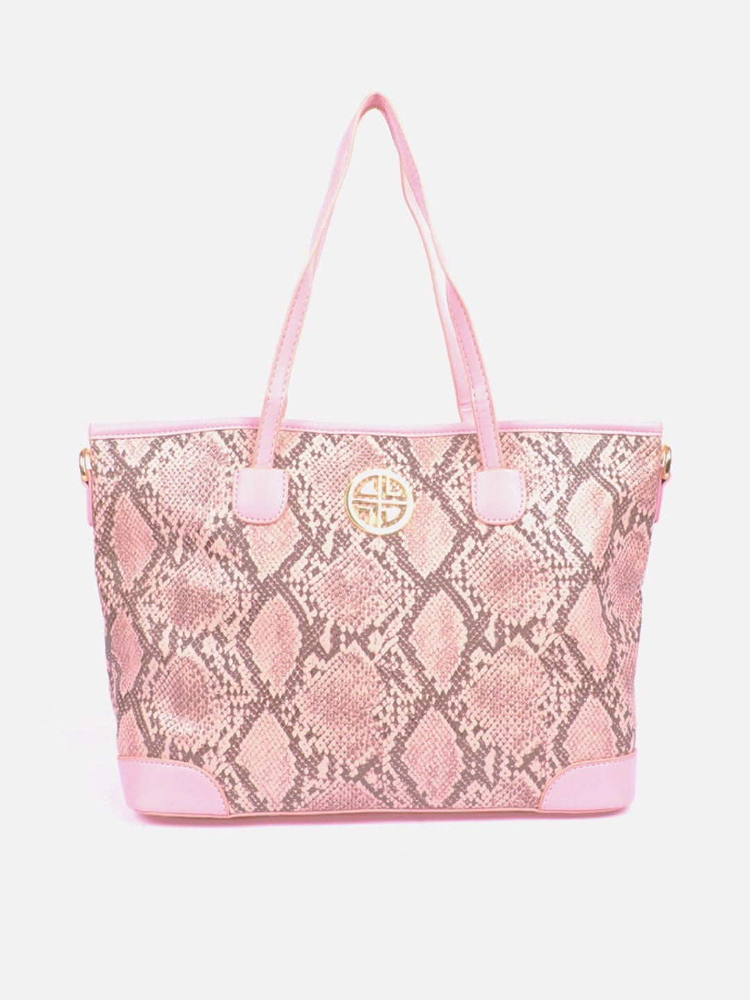 

Carlton London Animal Printed Shopper Tote Bag with Tasselled, Pink