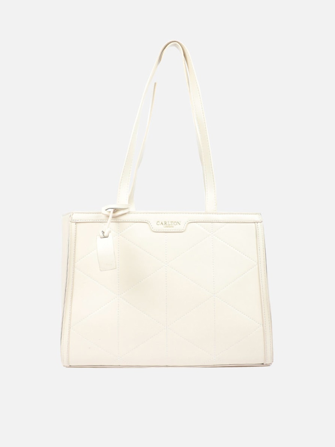 

Carlton London Oversized Structured Shoulder Bag, Beige