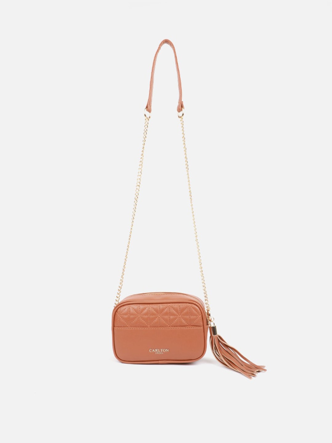 

Carlton London Structured Sling Bag, Tan