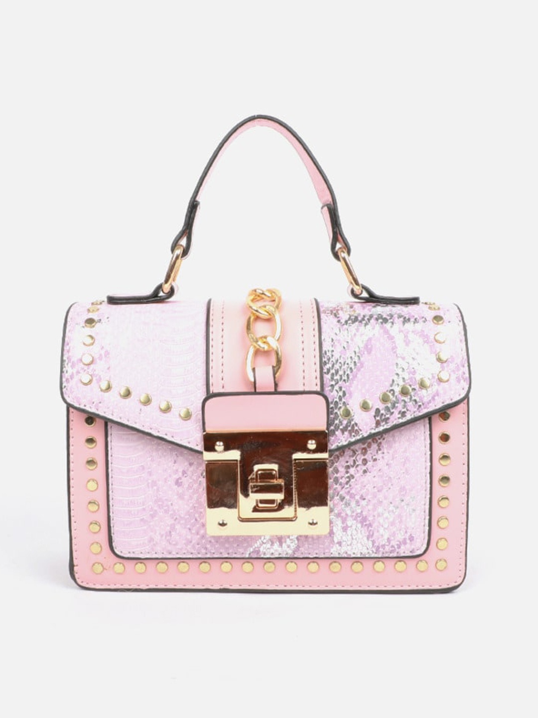 

Carlton London Textured Structured Satchel, Pink