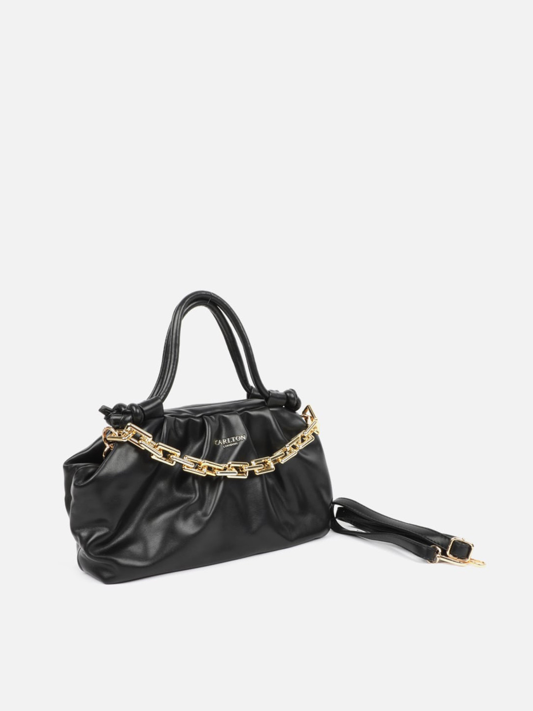 

Carlton London Embellished Structured Hobo Bag, Black