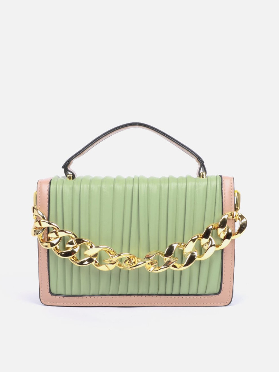 

Carlton London Colourblocked Structured Satchel, Green
