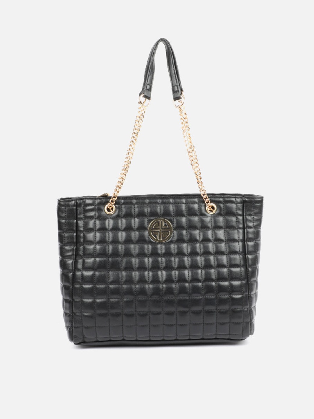 

Carlton London Textured Structured Shoulder Bag with Quilted, Black